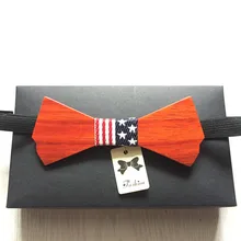 Америка Fun личность Романтический мужские Галстуки Досуг дерево галстук-бабочка бабочкой бабочки с подарочной коробке