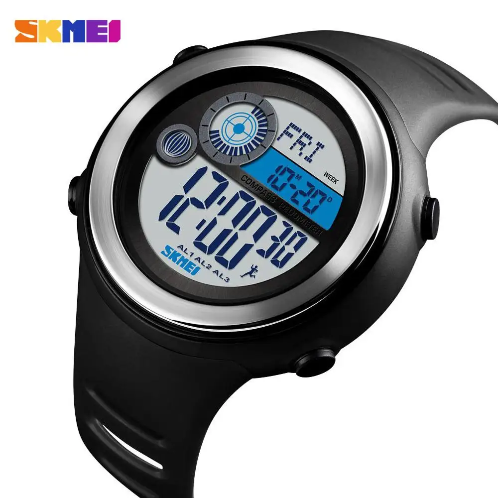 

SKMEI Outdoor Sport Watch Man Digital Watches 5Bar Waterproof PU Strap Calorie Multifunction Digital Watch reloj hombre 1395