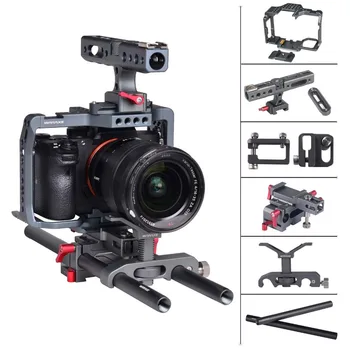 

a7iii a7riii Camera Cage Kit for Sony A7RIII/A7III Cage Stabilizer Nato Handle Double Ball Heads Extension Arm Kit