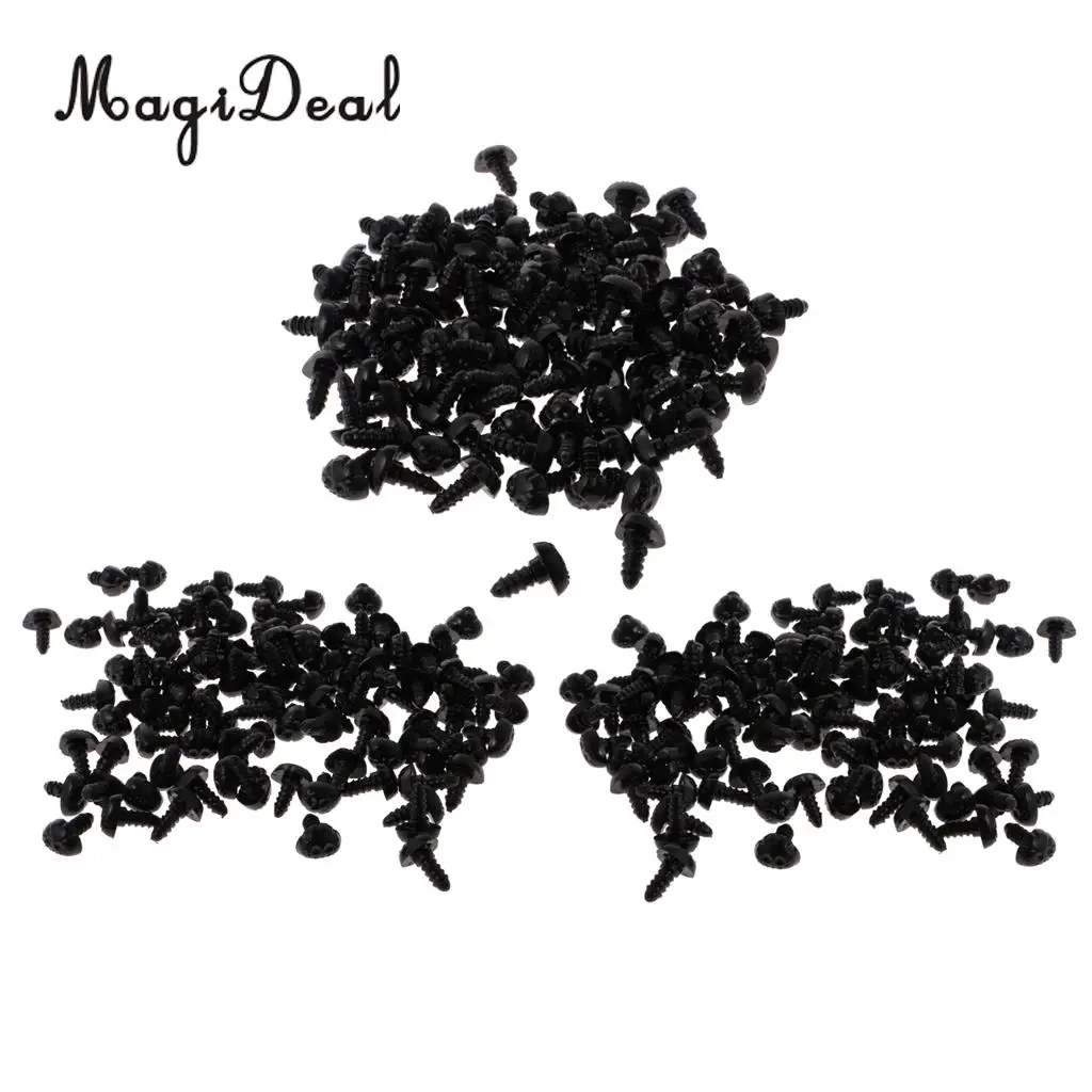 300 Pieces Black Plastic Plush Animal Dog Safety Noses for Teddy Bears Soft Toys Dolls DIY Craft Accessories