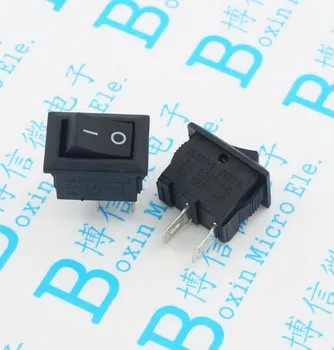 

20PCS/Lot New Black Push Button Mini Switch 3A-6A 110V 250V KCD1-101 2Pin Snap-in On/Off Rocker Switch 10MM*15MM