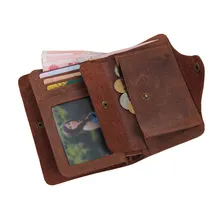 Luxury Designer Vintage Handmade 100 Genuine Crazy Horse Leather Cowhide Men Wallets Purse Card Holder Men
