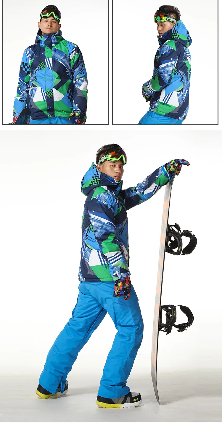 GSOU снег мужской лыжный костюм Открытый одноплатный двойной доска теплый от ветра Водонепроницаемый дышащая Лыжная куртка Костюмы