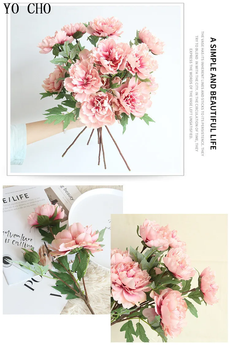 Chinese national flower peonies  simulation big peony flowers for home, living room, bedroom, party,wedding,hotel,shopwindow  decoration arranging flower accessories for christmas new year Halloween Thanksgiving Anniversari (6)