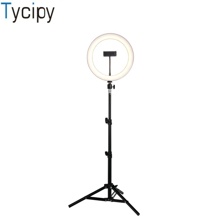 

Tycipy Phone Selfie Ring Light 26CM 24W Dimmable LED Photography Lighting With 1.1M Tripod Stand & Phone Holder For Video Makeup