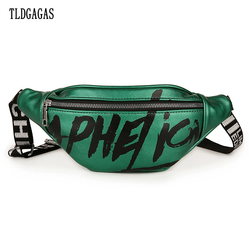

Hip-hop Fluorescence Green Unisex Waist Bag lady Fanny Pack Belt Bag Casual Letters Fashion Shoulder Crossbody Chest Bum Bag W5