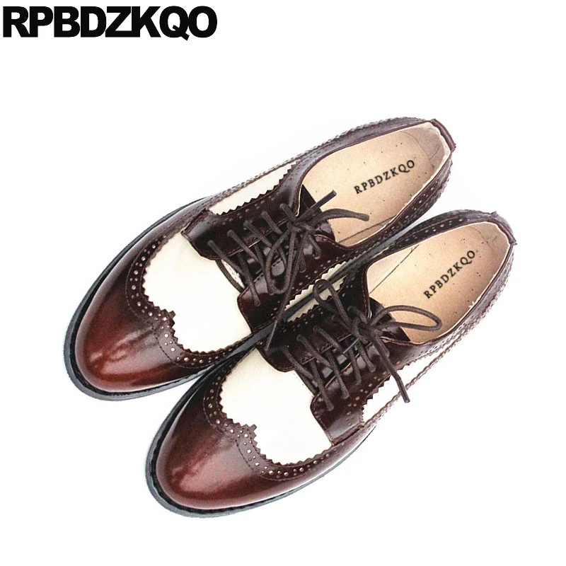 Women Big Size Vintage British Oxford Flats Low Heel Round Toe sneakers Shoes