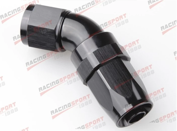 

uninterrupted flow SWIVEL 45 Degree -8AN -8 AN 8AN AN8 HOSE END black