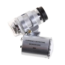 60x Handheld Mini Pocket Microscope Loupe Jeweler Magnifier LED Light Easy To Carry With a Magnifying Glass