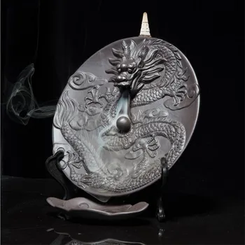 

Creative Dragon Reflux Incense Burner Line Incense Bottom Dish Purple Sand Ceramic Crafts Incense Road Home Decoration