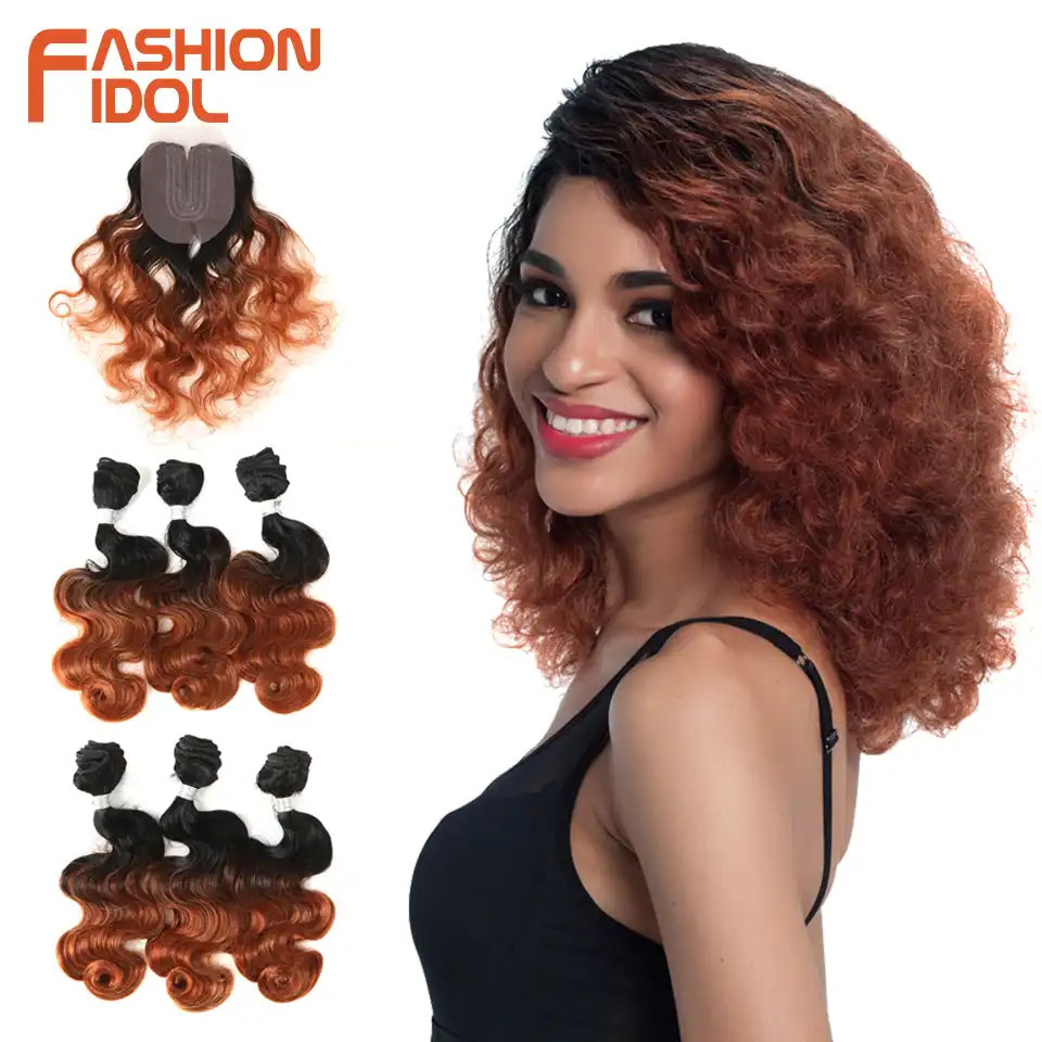 Fashion Idol Synthetic Hair Extensions Body Wave Hair Bundles