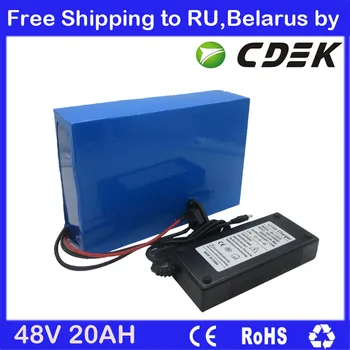 

48V 20AH Electric Bike battery 48V 1000W lithium ion battery with PVC Case 30A BMS 54.6V 2A charger Free shipping to RU Belarus