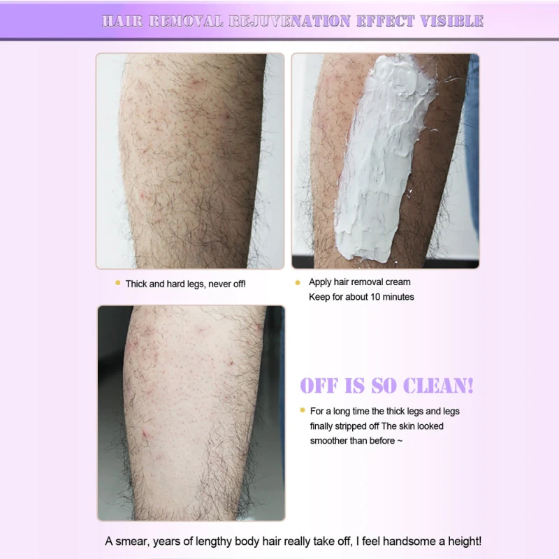 125ml Aloe Facial Beard Permanent Hair Removal Cream Stop Hair Growth Inhibitor 10pcs Facial Special Wax Paper for Summer