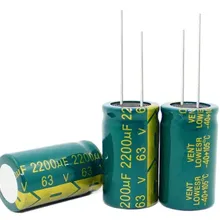 3300 мкФ 100 мкФ 2200 мкФ 450 в 63 в 50 в 18*30 мм высокочастотный низкоимпедансный алюминиевый электролитический конденсатор