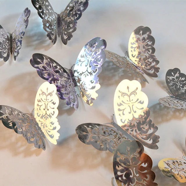 12pcs 3D Hollow Butterfly Mirror Wall Sticker for Home Decor DIY Butterflies Fridge stickers Room Decoration Party Wedding Decor 12pcs 3D Hollow Butterfly Mirror Wall Sticker for Home Decor DIY Butterflies Fridge stickers Room Decoration Party Wedding Decor