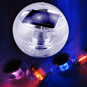 

Solar Power Waterproof Floating LED 7Colors Changing Pool Pond fountain floating rainbow Light bulb 2V solar led lamp rgb