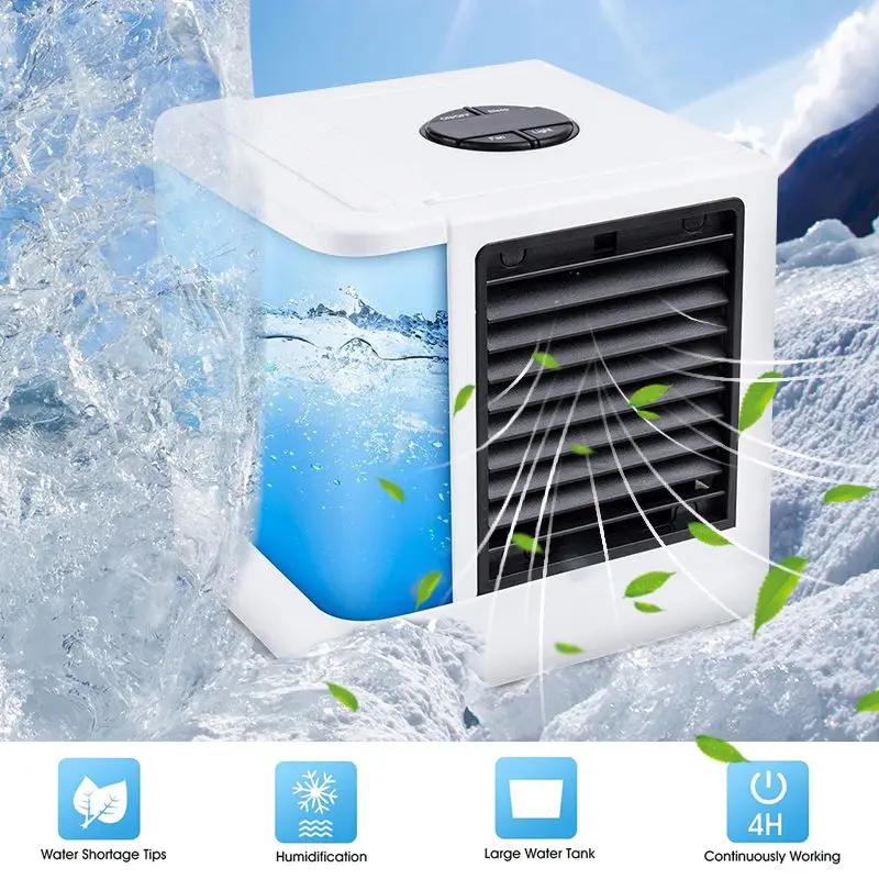 Car USB Portable Air Conditioner Personal Evaporative Air Cooler Purifier Humidifier Desktop Cooling Fan Car Air Conditioner 5V  (7)