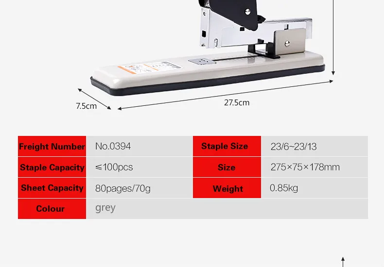 Deli 0392 степлер большой тяжелый степлер высокое качество металла труда экономия степлер офис и школьные принадлежности офисная прищепка