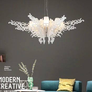 

European Modern White Wooden Pendant Lights Fixture Nordic Home Indoor Living Dining Room Foyer Droplight Hotel Restaurant Lamps