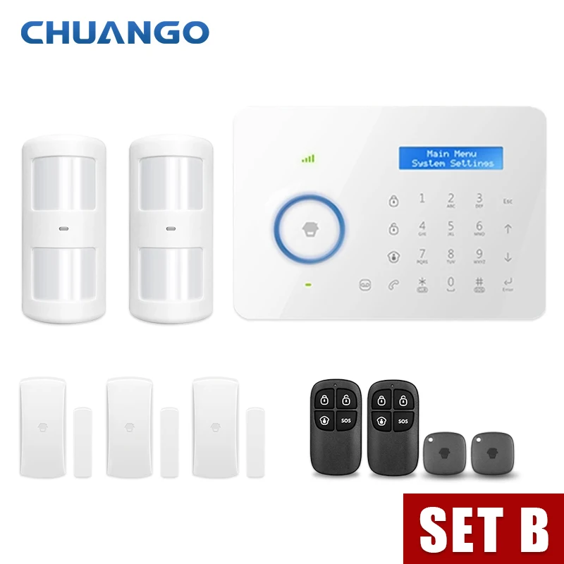 Chuango SMS GSM Home Burglar Security Alarm System PIR Motion Detector APP Control Sensor Alarm Smart Fire Smoke Detector Alarm Chuango SMS GSM Home Burglar Security Alarm System PIR Motion Detector APP Control Sensor Alarm Smart Fire Smoke Detector Alarm