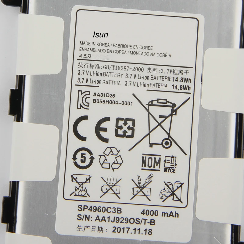 Оригинальный аккумулятор 4000 мАч SP4960C3B для Samsung Galaxy Tab 2 7 0 GT P3110 P3113 P3100 P6200 с