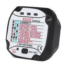 AST01ER тестер розеток детектор напряжения настенный ЕС/США вилка Автоматическая электрическая полярность цепи прерыватель электропитания Finder