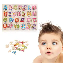 Деревянные головоломки алфавит соответствующие игрушки головоломка Монтессори Дошкольное образование образования игрушка с алфавитом