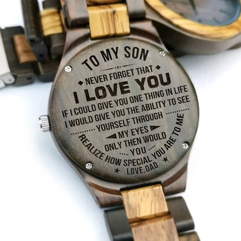 To My Son-I Know You Can Be Engraved Wooden Watch Automatic Quartz Men Watch Birthday Holiday Anniversary Gifts From Dad Or Mum dear mum and dad