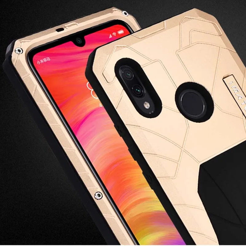Günstig Luxus Outdoor IMATCH Sport Armee Taktische Stoßfest Metall Silikon Telefon Fall Abdeckung Für Xiaomi Redmi Note7 Hinweis 7Pro KS0172