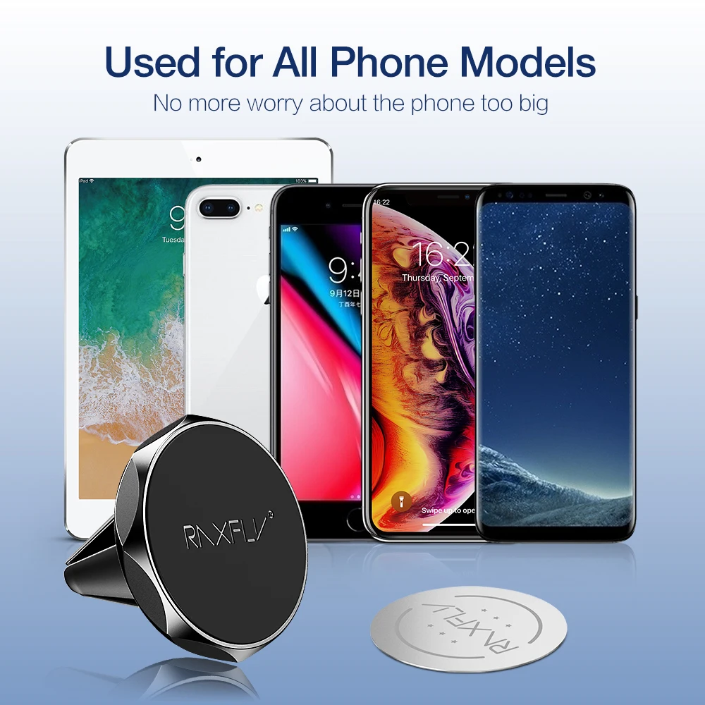 Магнитный автомобильный держатель RAXFLY для телефона iPhone 7 XR подставка крепление