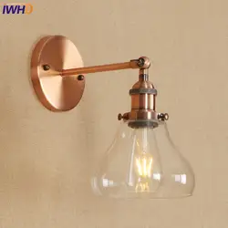 IWHD Стекло гладить Edison светодиодный бра домашнего освещения Wandlamp Винтаж Adjsutable Настенные светильники аппликация Murale светильник