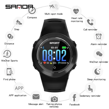 

SANDA Sports Smart Watch Fitness Tracker Heart Rate Blood Pressure Monitor IP67 Waterproof Smart Bluetooth Watch Digital Watch