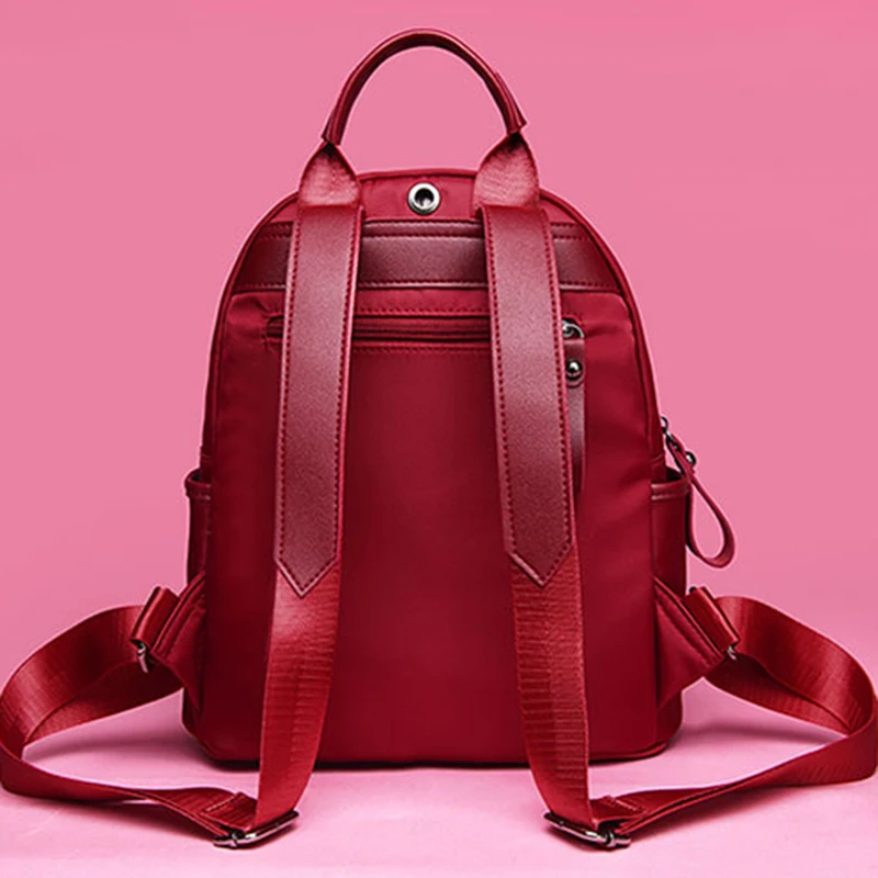 2018 Oxford moda Mochilas mujer joven señora mochila impermeable chica colegio escuela bolsa de viaje Negro rojo mochila caliente