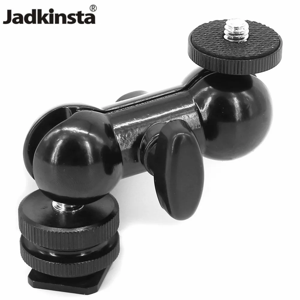 

Jadkinsta 1/4" Mount Double Ball Head Bracket Magic Arm Mini Ballhead with Cold Shoe Adapter for Monitor LED Video Light