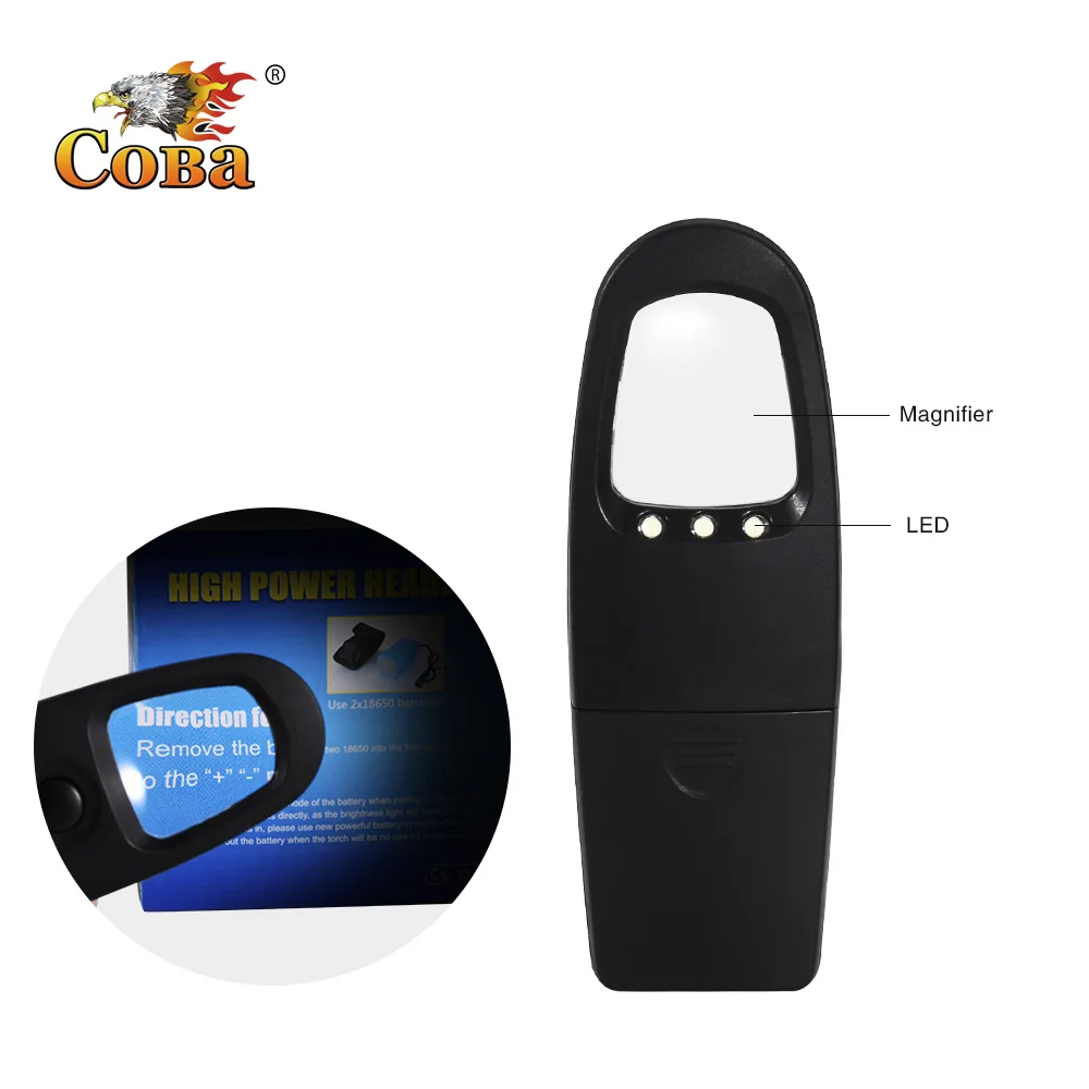 

Coba new strange led light magnifier multifunction work light by 2*AA battery mini lamp gift for people waterproof