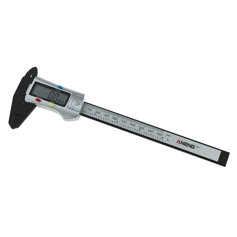 Digital Vernier Calipers measure 150mm 6inch LCD Electronic Carbon Fiber Gauge height font b measuring b