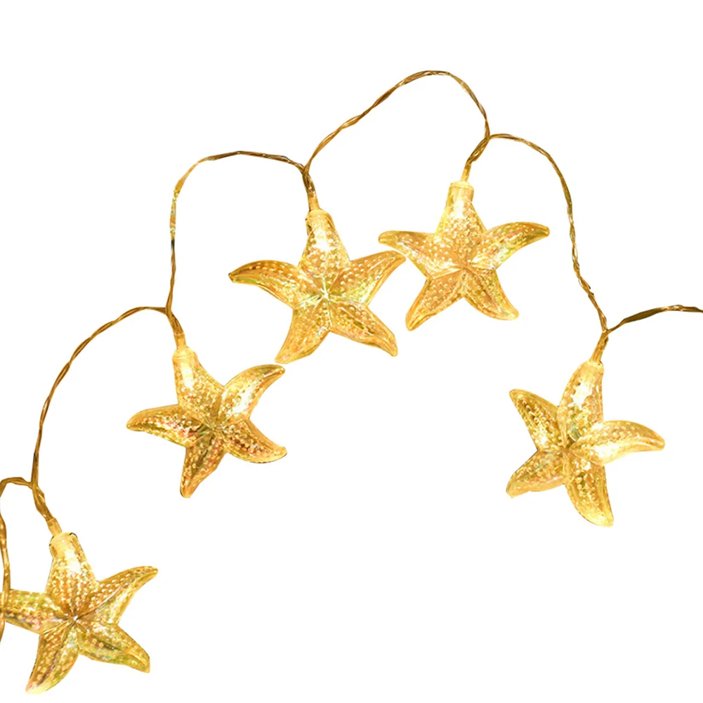 

1.5m 10 Bulb Bedroom Warm Light Party String Lamp Decoration Led Marine Seahorse Shell Portable Home Bright Battery
