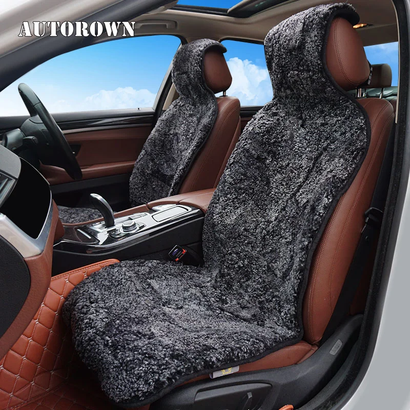 AUTOROWN Накидки на автокресло из вьющийся овчины Универсальный размер Меховые накидки осень-зима Автотовары натуральная овчина Накидки на сиденья автомобиля Аксессуары в салон для Toyota Kia Honda Lexus Audi