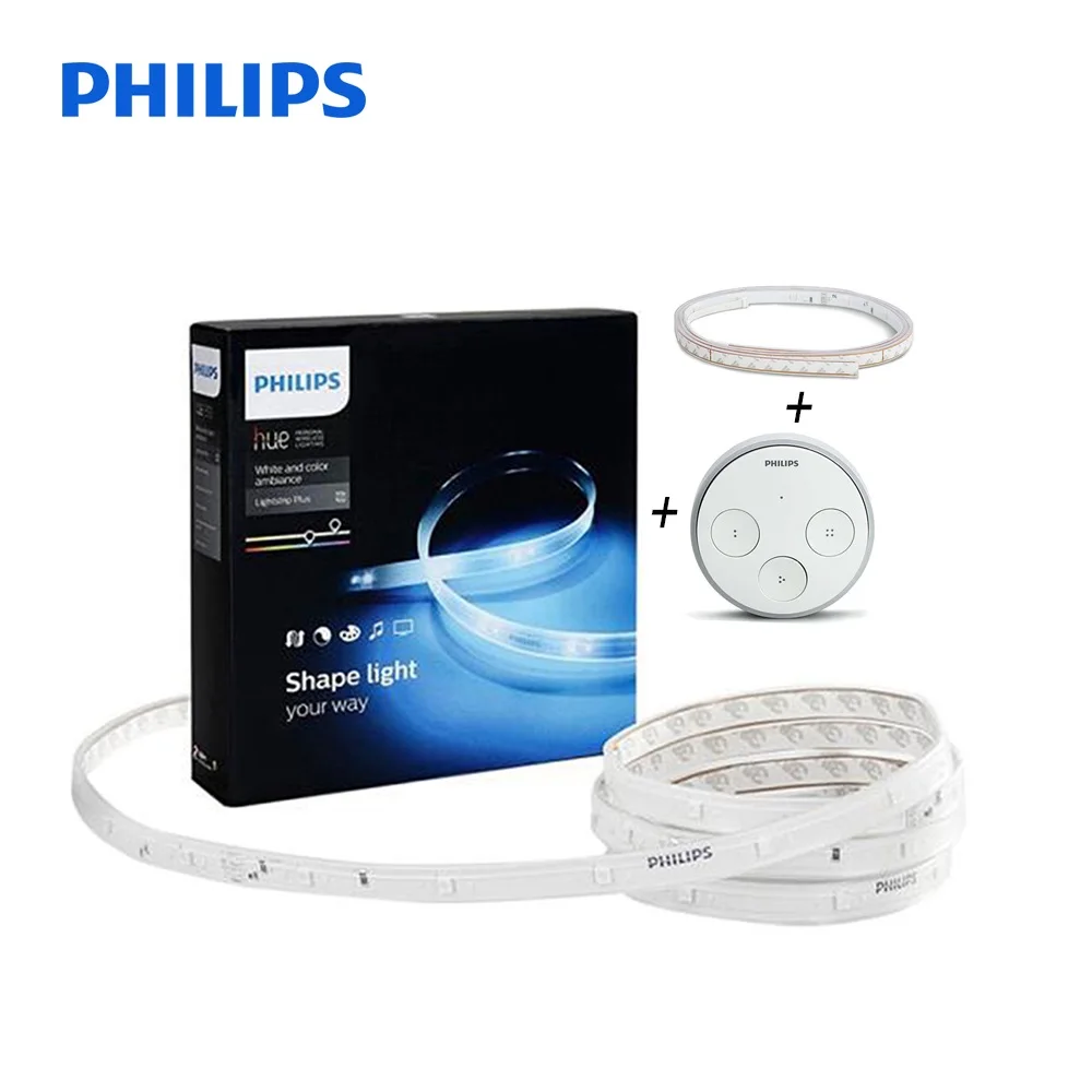 New PHILIPS HUE Smart LED Lightstrip Plus 2M Changing Color+Smart Hue Tap  Wireless Remote Switch+1M Wireless Hue Strip Extension|LED Strips| -  AliExpress