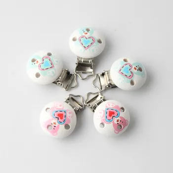 

Safety Pacifier Clips Metal Wooden Clips Fit Infant Teething Soother Clasps Holders 5Pcs/Lot Baby Product Accessories