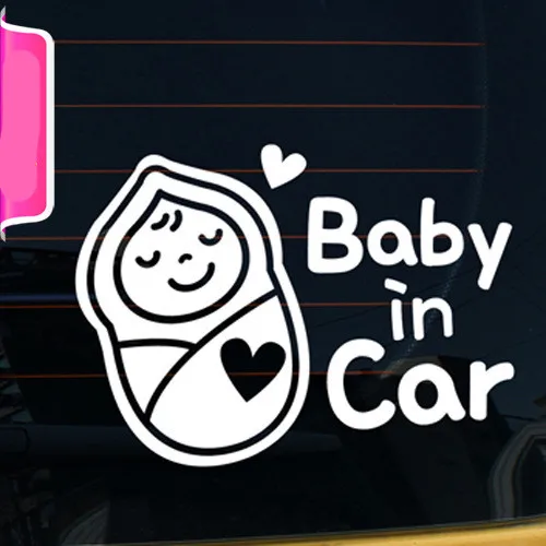 Stickers Baby In Car Wings Cute Lovely Colorful PET Material Waterproof Sunscreen Moto Accessories | Игрушки и хобби