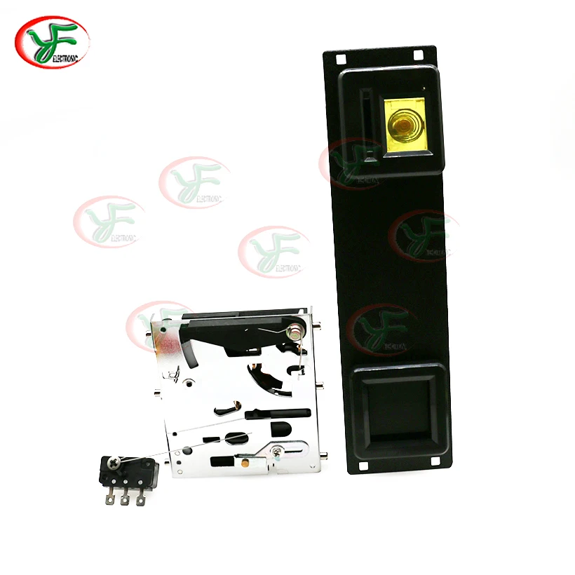 

Mechanical coin acceptor Drop Insert Kind Coin Selector + Coin Acceptor Holder Iron Panel + Micro Switch+4 Screw