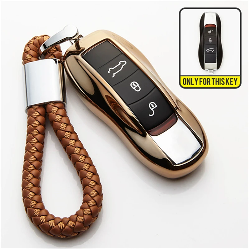 

TPU Auto Key Chain Cover For Porsche Cayenne Macan Panamera Boxster Cayman 911 996 997 955 Key Bag Case Car Styling Accessories