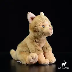 Прекрасный желтый полосатый Кот милая плюшевая кукла детей подарки на день рождения реальной жизни игрушечная кошка подарок мягкие