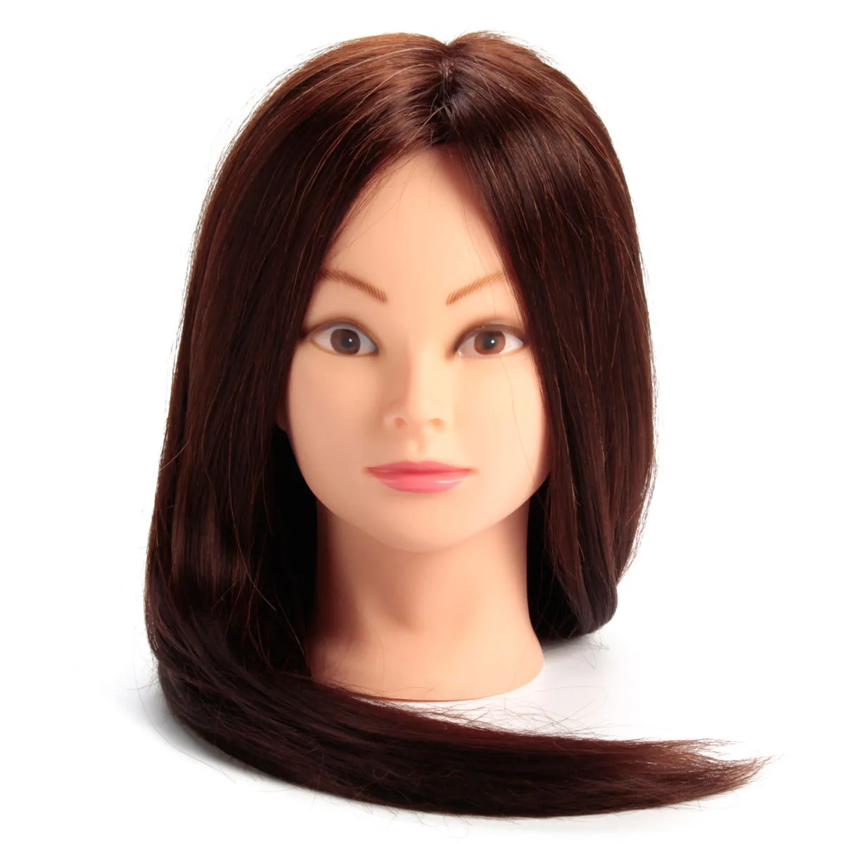 24 inch 30% Реальные Человеческие голова с волосами для тренировки парикмахер парикмахерский манекен с зажимом держатель Для женщин манекен леди