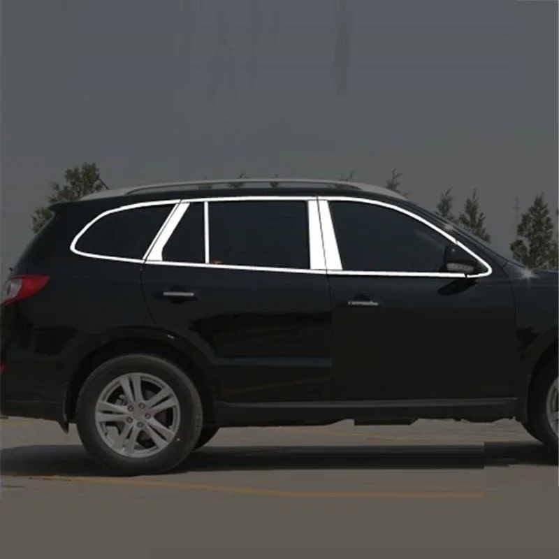 

Car Window Body Exterior Durable Chromium Modified Parts Bright Sequins Decoration 06 07 08 09 10 11 12 FOR Hyundai Santa Fe