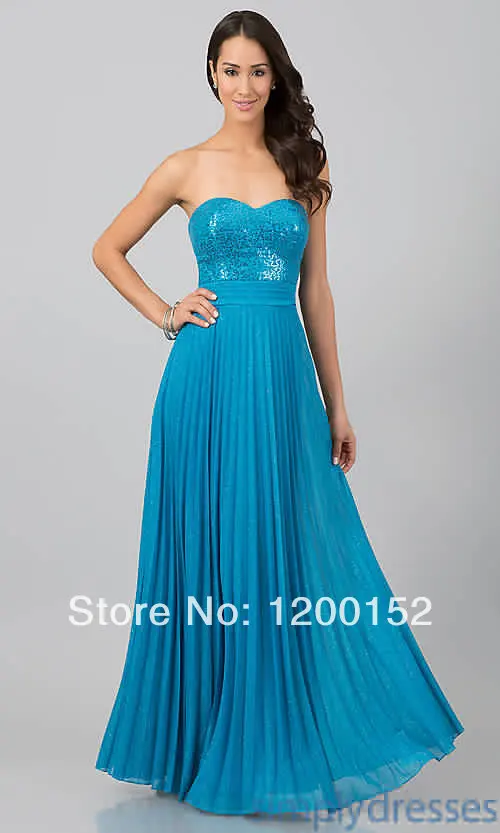 Free Shipping 2014 Latest Attractive Floor-Length Empire Sweetheart Chiffon With Sequins Prom Dresses Evening Wear | Свадьбы и