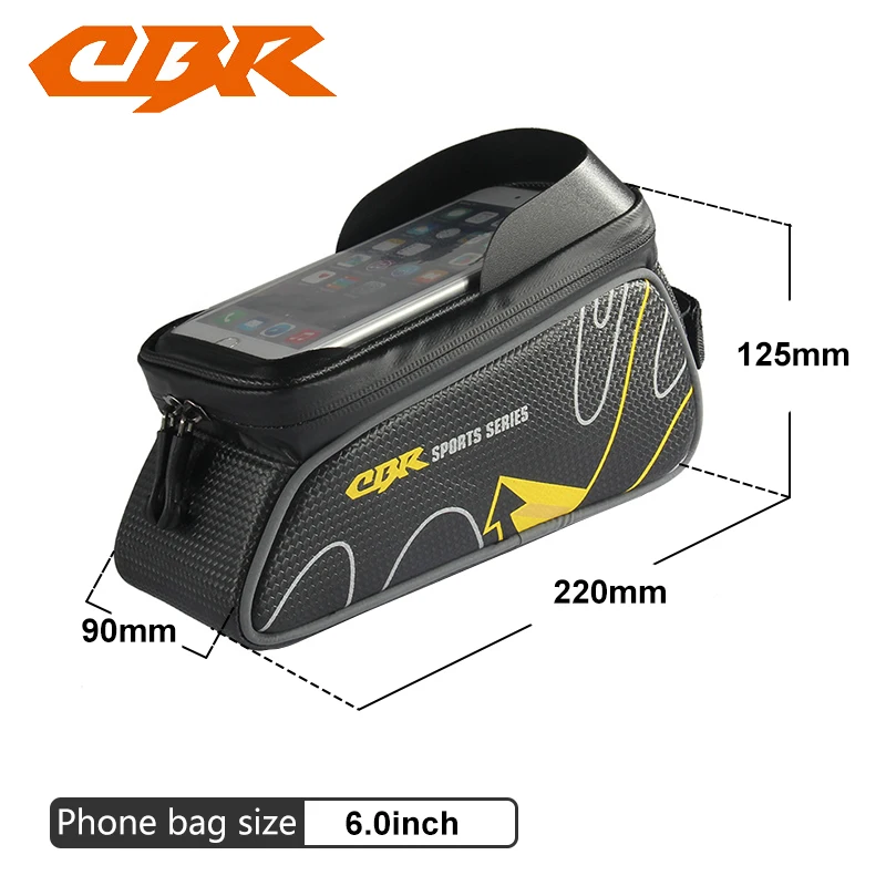 Skup CBR przód roweru torby tubowe 6 Cal ekran dotykowy telefonu MTB PU wodoodporna rowerowa wiązka rowerowa torebka podsiodłowa akcesoria do rowerów górskich