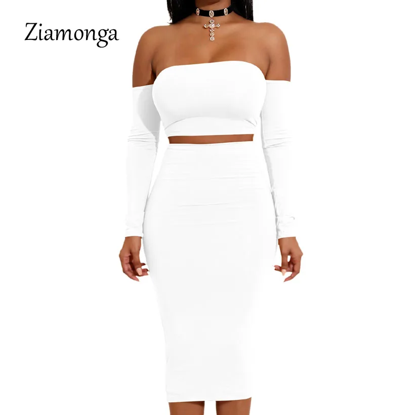 

Ziamonga Top High Quality New 2017 Bandage Dress Women Long Sleeve Midi Dress Sexy Strapless Off The Shoulder Bodycon Dress