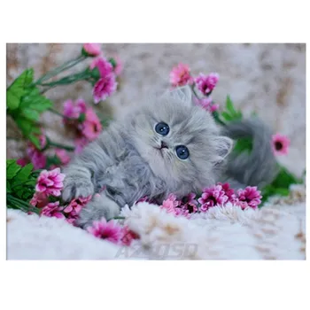 

40x30cm Diamond Embroidery New 3D cat Diamond Painting Cross Stitch Cute Kitten Kit Home Decor Rhinestones Diamond Mosaic